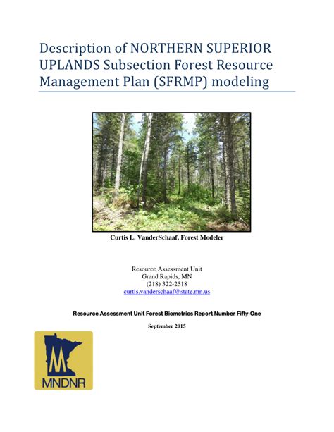 Pdf Description Of Northern Superior Uplands Subsection Forest