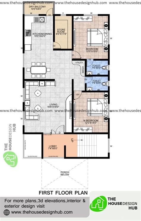 30 X 50 Ft 4 Bhk Duplex House Plan In 3100 Sq Ft The House Design Hub