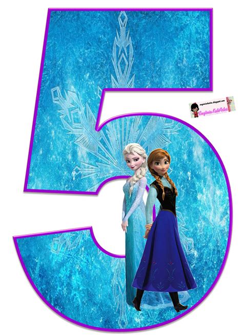 The Number Five With Two Frozen Princesses On It