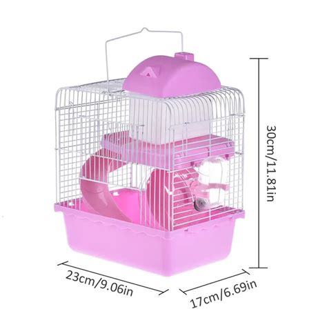 2 Floors Storey Luxury Pet Hamster Cage Portable Small Pet Cage Nest