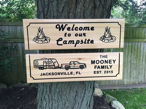 Personalized Camping Signs Custom Rv Sign Campsite Sign Etsy