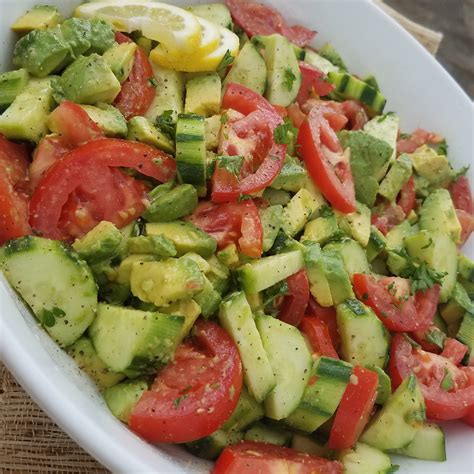 Summer Tomato Avocado Salad W Our Favorite Homemade Greek Dressing