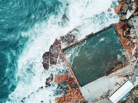 Aerial Of Rockpool In Ocean Photograph By Cavan Images Fine Art America