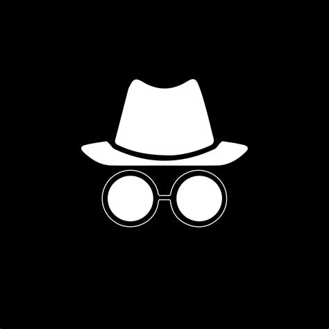 Incognito Icon Man Woman Face With Glasses Black And White Vector