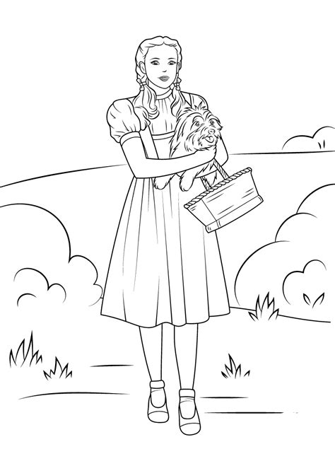 Scarecrow, tin man, dorothy and cowardly lion. The Wizard of Oz coloring pages to download and print for free