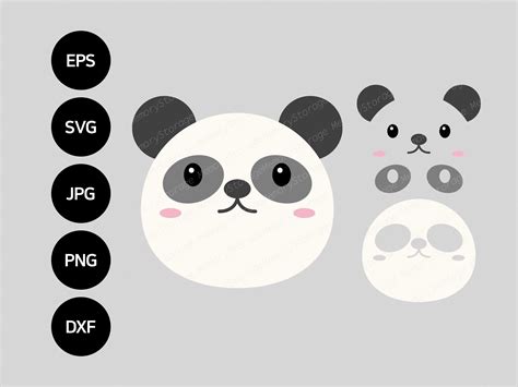 Baby Panda Gesicht Vektor Svg Für Cricut And Silhouette Cameo Etsy