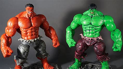 Green Incredible Hulk And Red Hulk Marvel Select Action Figure Toy Talk Review