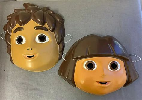 Dora The Explorer And Diego Halloween Mask Pvc Small Child Kid Size Set