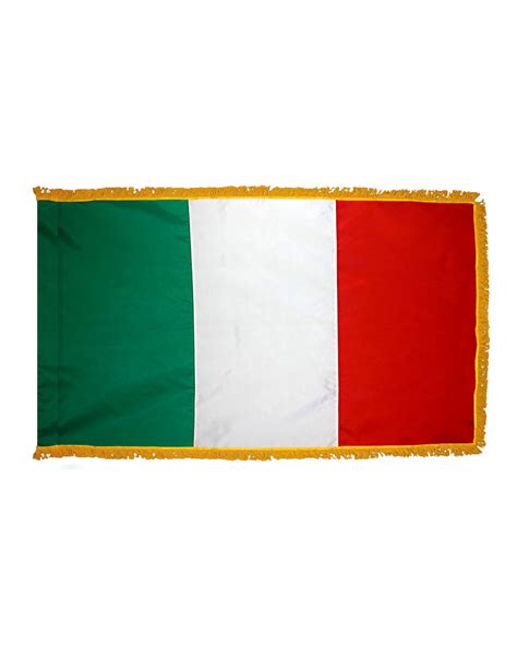 Italy Flag 3 X 5 Ft Indoor Display Flag With Gold Fringe