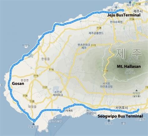 Roads Beaches And Famous Tourist Attractions Are Marked South Korea Jeju Map Map Of Jeju Island