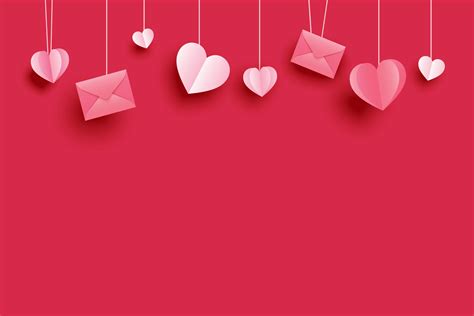 Paper Heart On Pink Background For Valentines Day Greeting Card