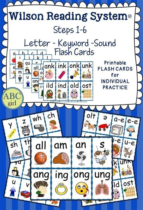 Reading System Steps 1 To 6 Letter Keyword Sound Flash Cards Wilson Reading System Wilson
