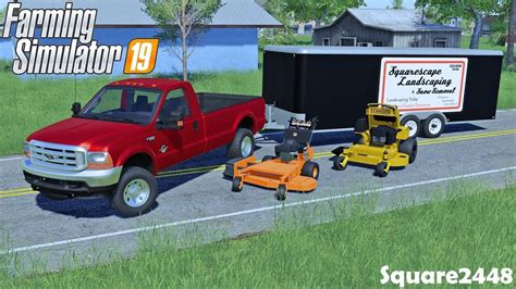 Mowing Lawns With Scag And Wright Mowers 2004 F350 Enclosed Trailer
