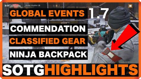 The Division GLOBAL EVENTS COMMENDATION CLASSIFIED GEAR SET DO NOT DELETE NINJA BACKPACK