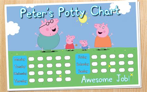 Peppa Pig Potty Chart Potty Training Sticker Chart Etsy España