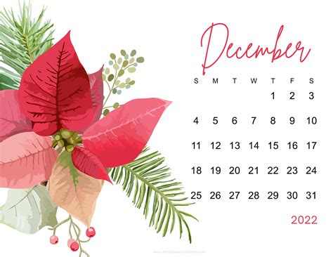 Free Printable December 2022 Calendars Simply Love Printables