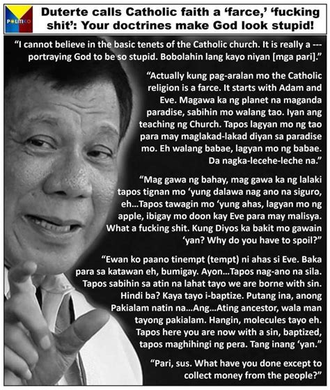 president rodrigo roa duterte on the catholic faith r philippines