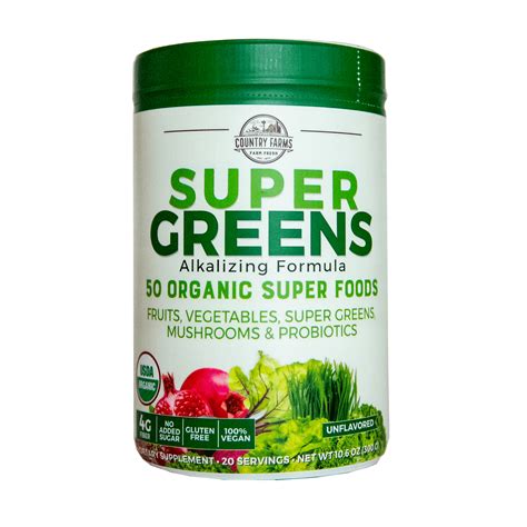 Country Farms Super Greens Berry Flavor 50 Organic Super Foods Usda