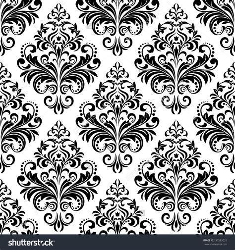 Dark layout, images of roses, leaves, spiraling lines and scrolls. Download Black And White Floral Pattern Wallpaper Gallery
