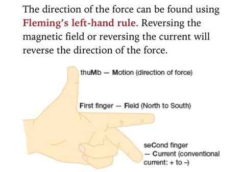 Fleming's left hand states that when you keep the thumb. Fleming's left-hand rule. | AQA P3 | Pinterest