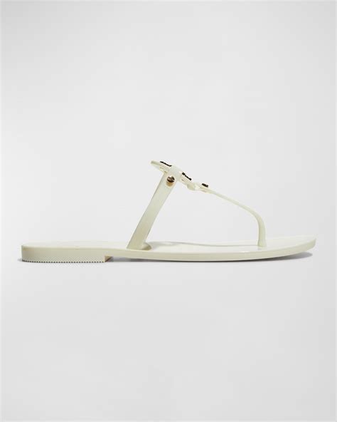 Tory Burch Mini Miller Flat Jelly Thong Sandals In Ivory Modesens