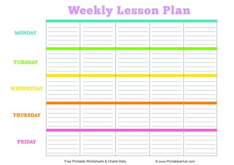 Weekly Lesson Plan Template Pdf Weekly Lesson Plan Template Lesson