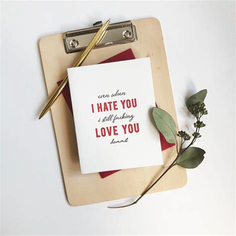 Love And Hate Relationship Card Steel Petal Press