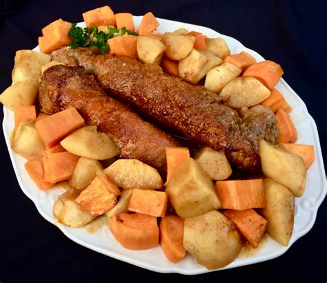 Slow cooker pork tenderloin and potatoes make the perfect simple dinner with moist and flavorful pork and crisp potatoes. Spicy Pork Tenderloin with Apples and Sweet Potatoes ...