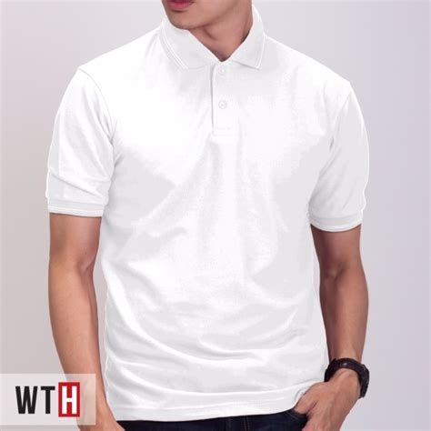 Jual Kaos Polo Shirt Polos Putih White What The Heaven Indonesiashopee Indonesia