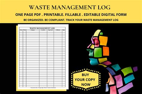 Waste Management Log Plan Journal Of Waste Management Waste | Etsy