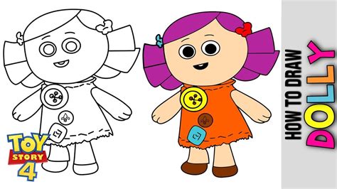 How To Draw Dolly From Toy Story 4 👩🏼 Easy Cute Drawings For Kids