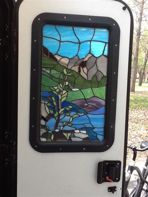Camper Door Stained Glass Window Stained Stained Glass Mosaic