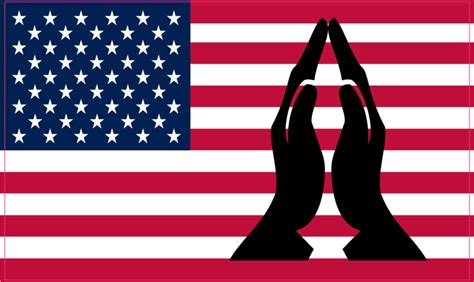 5in X 3in United States Flag Us Flag Prayer Hands Pray Sticker Vinyl