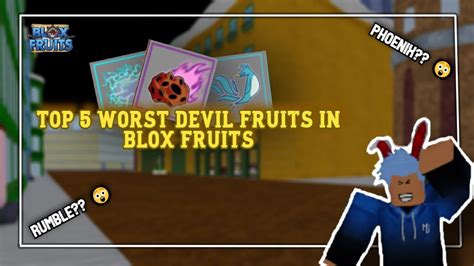 Top 5 Worst Fruits In The Game Blox Fruits Youtube