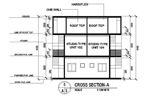House Building Cross Section AutoCAD Drawing DWG File