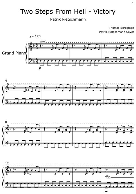 Two Steps From Hell Victory Sheet Music For Piano