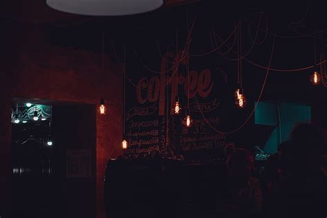 Hd Wallpaper Lighted Coffee Marquee At Nighttime Urban City