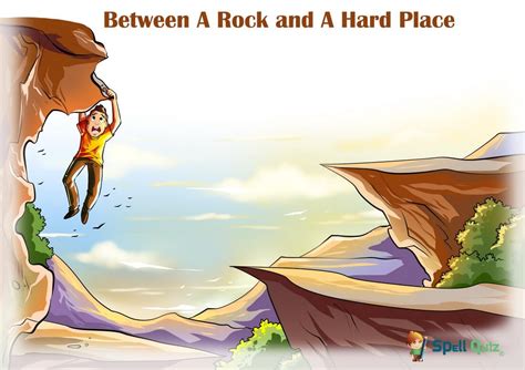 Stuck between a rock and a hard place idiom