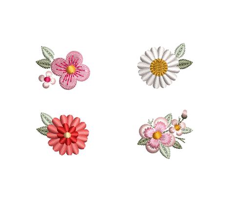 Mini Flowers 1 Machine Embroidery Design Set Boho Flowers Blumen