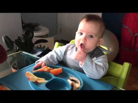 She has also tried hummus (loved it!), mashed lentils, chicken, scrambled eggs, strawberry, raspberry (that was a seriously messy one), small slices of my favorite protein pancake. Baby led weaning - chicken breast, oranges - YouTube