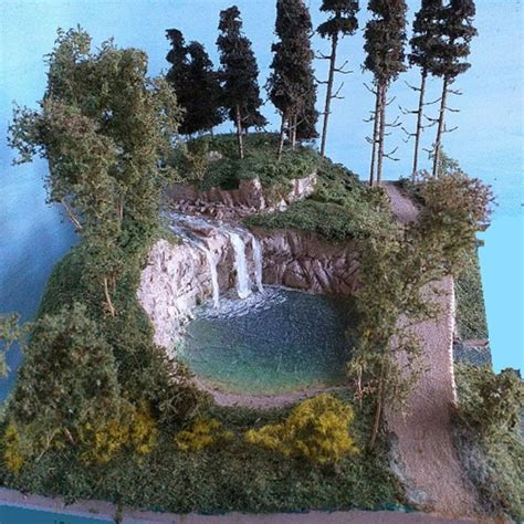 Diorama Forest With Waterfall Lake Forest Mountain Road Scale 132