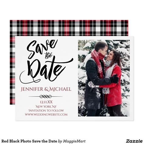 Rustic wedding save the dates magnet download the rustic inspired wedding save date magnet. Red Black Photo Save the Date | Zazzle.com | Save the date ...