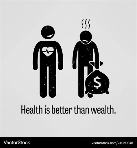 Health Is Better Than Wealth A Motivational Vector Image