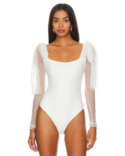 Free People X Intimately Fp Tongue Tied Bodysuit In Ivory In Blue Lyst