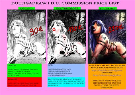Commission Price List By Doujigadraw Hentai Foundry