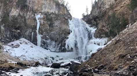 Waterfall Freezes As Winter Weather Sweeps Through Yellowstone National