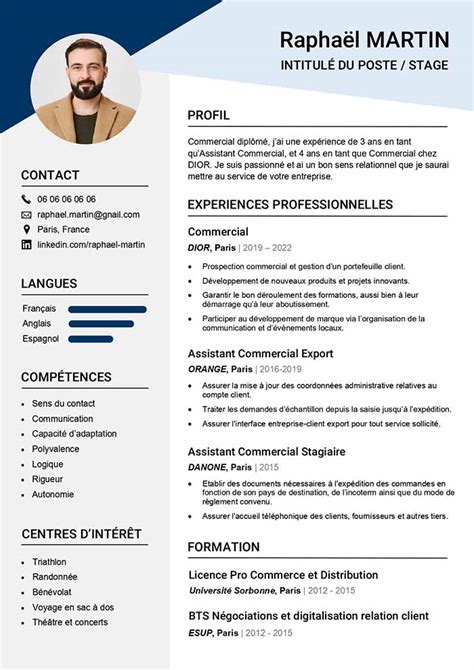 Exemple De Cv En Français Word à Télécharger Gratuit