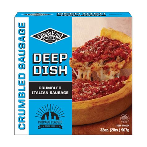 Chicago Deep Dish Crumbled Sausage Pizza Box - 3 Pack by Gino's East ...