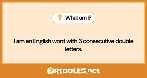 I Am An English Word With 3 Consecutive Double Letters