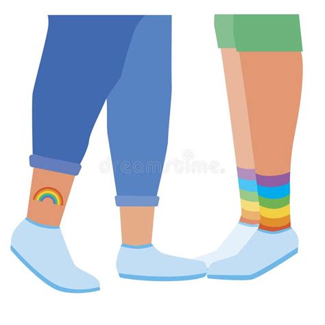 Lgbtq Couple With Qr Code Restaurant Reservation Flat Vector Stock